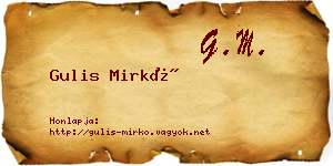 Gulis Mirkó névjegykártya